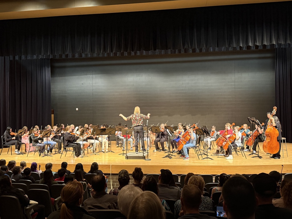 6th grade orchestra performing at the spring concert. 
