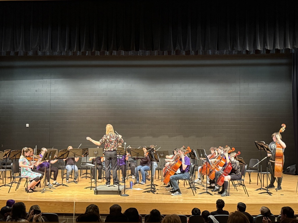 8th grade orchestra performing at the spring concert. 
