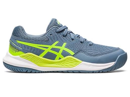 gray and neon yellow tennis shoe 