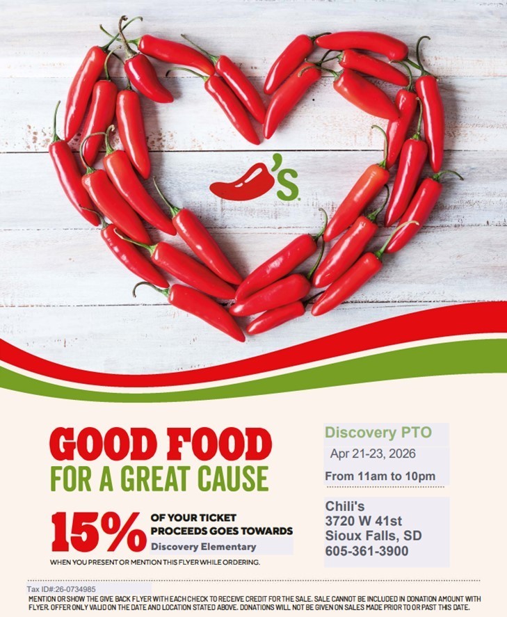 Restaurant flyer for PTO dine out. 