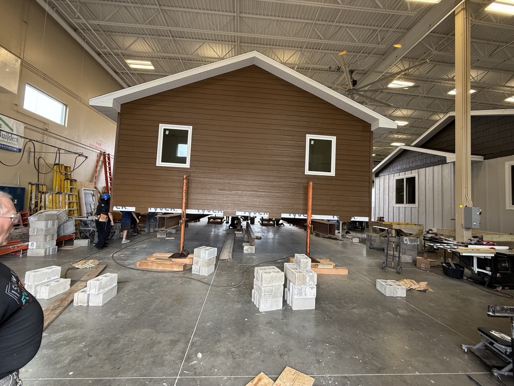 Habitat for Humanity house getting ready to be moved
