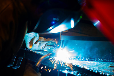 student welding