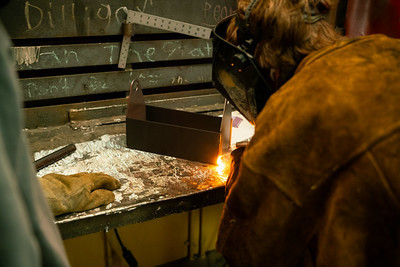 student welding