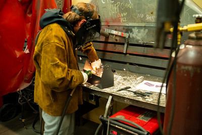 student welding
