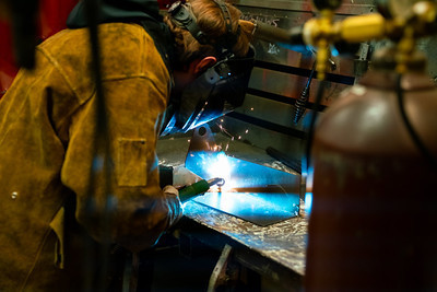 Student welding