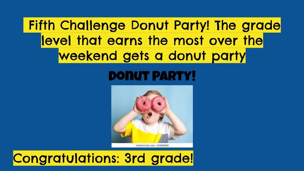 3rd Grade won a donut party!