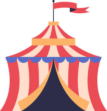 graphic of a carnival tent 