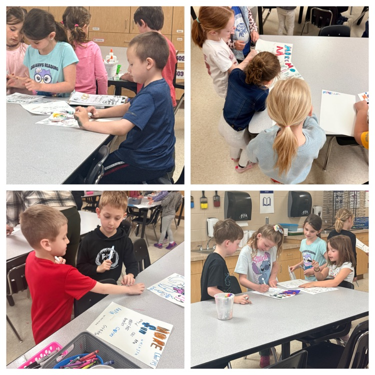 collage style photos of students doing an activity 