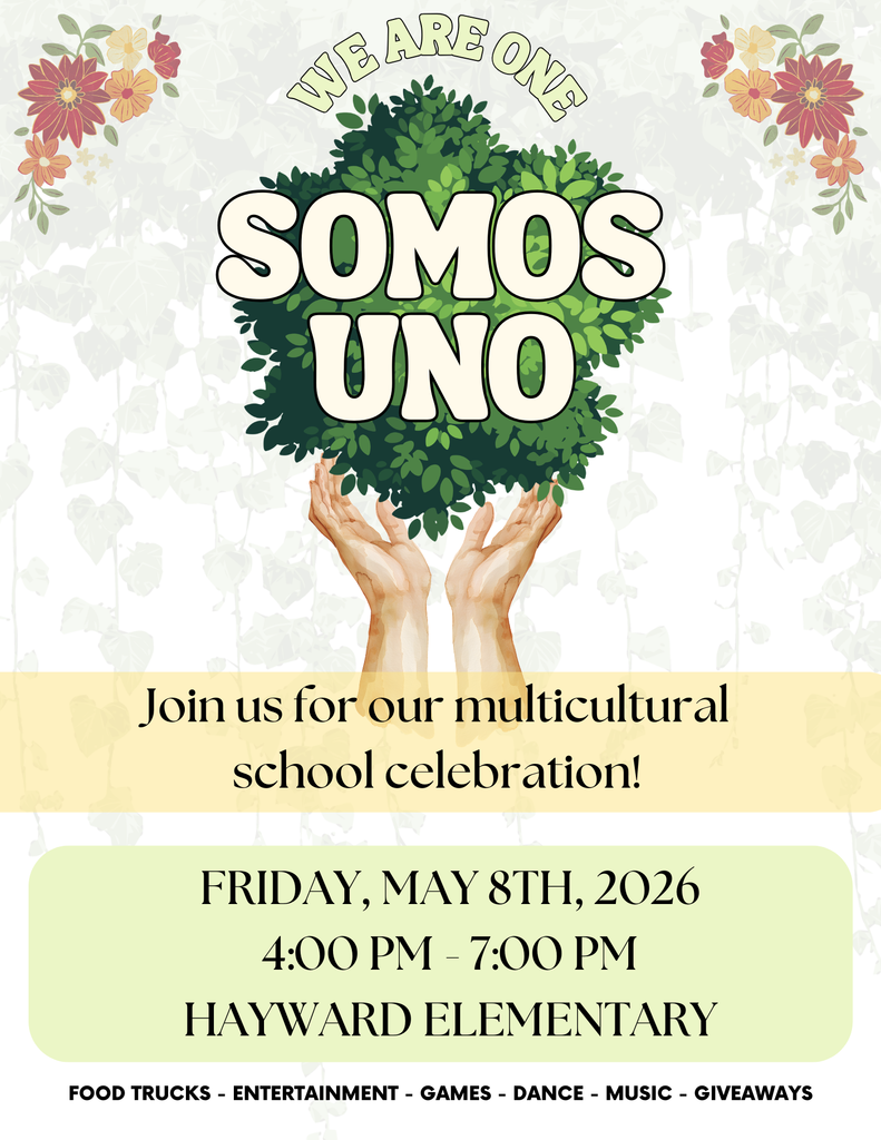 Two outreached hands that form the trunk of a tree, the words Somos Uno written in front the the leaves