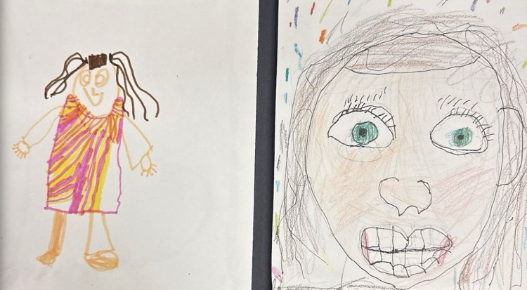 2 self portraits side by side