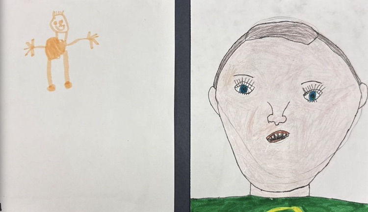 2 self portraits side by side