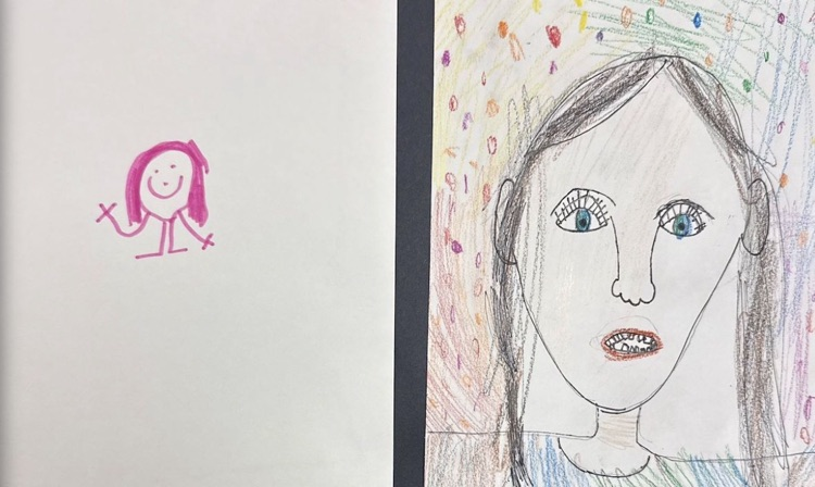 2 self portraits side by side