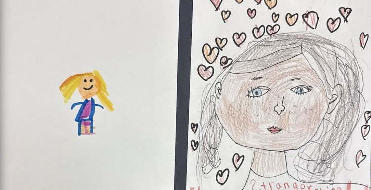 2 self portraits side by side