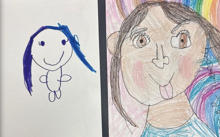 2 self portraits side by side