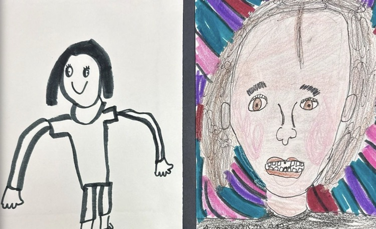 2 self portraits side by side