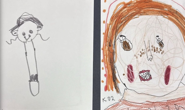 2 self portraits side by side