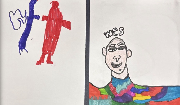 two self portraits side by side