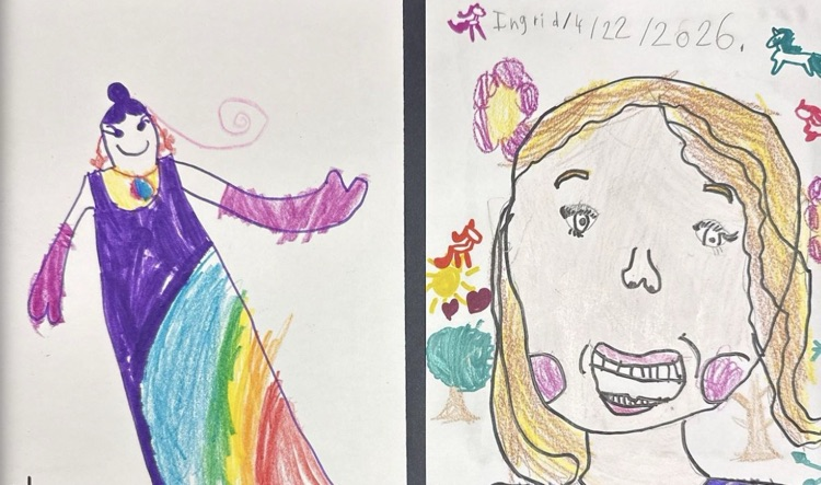 two self portraits side by side