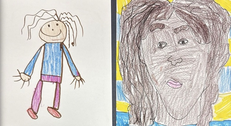 two self portraits side by side