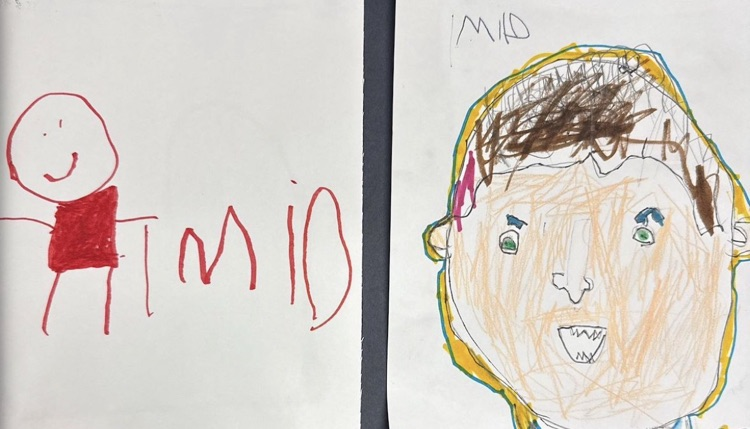 two self portraits side by side