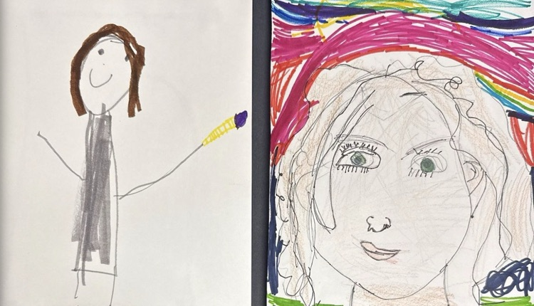 two self portraits side by side