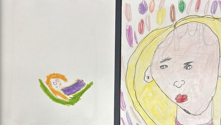 two self portraits side by side