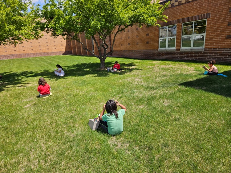 students sitting in the grass reading