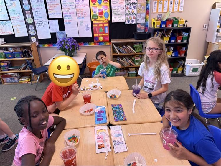 Students enjoying a snack after testing. 