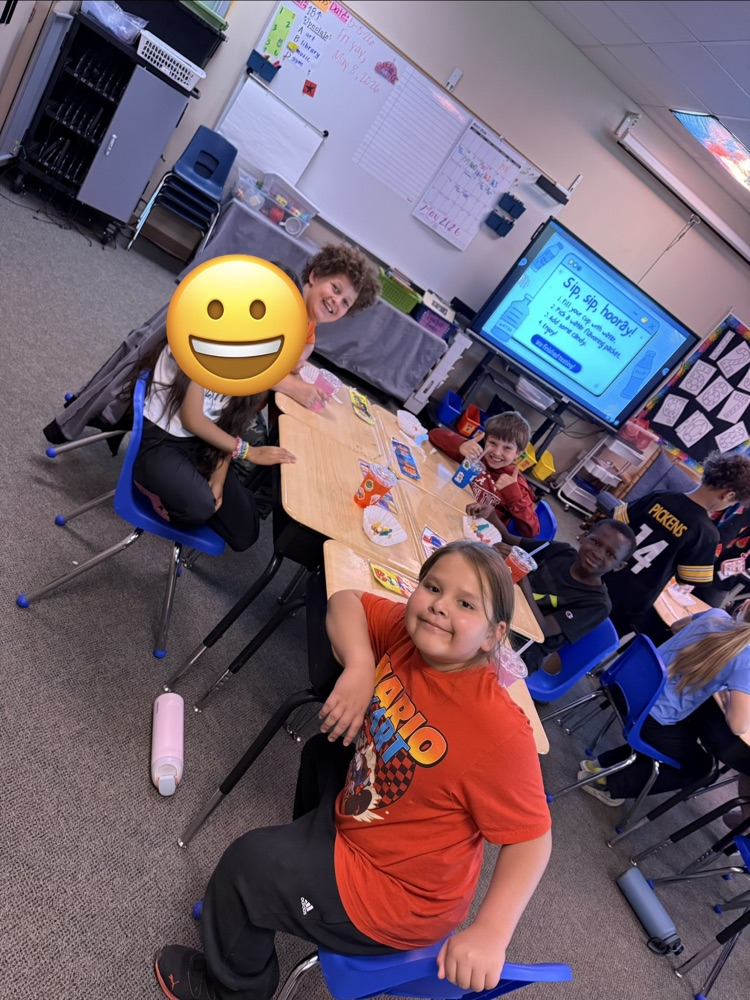 Students enjoying a snack after testing. 
