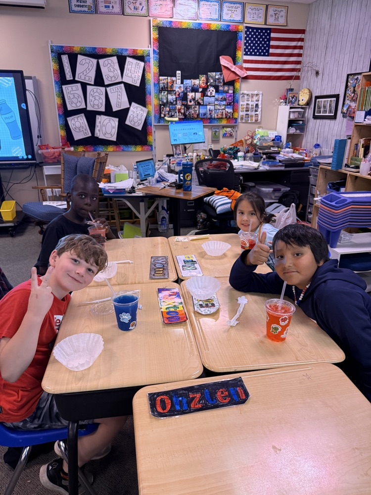 Students enjoying a snack after testing. 