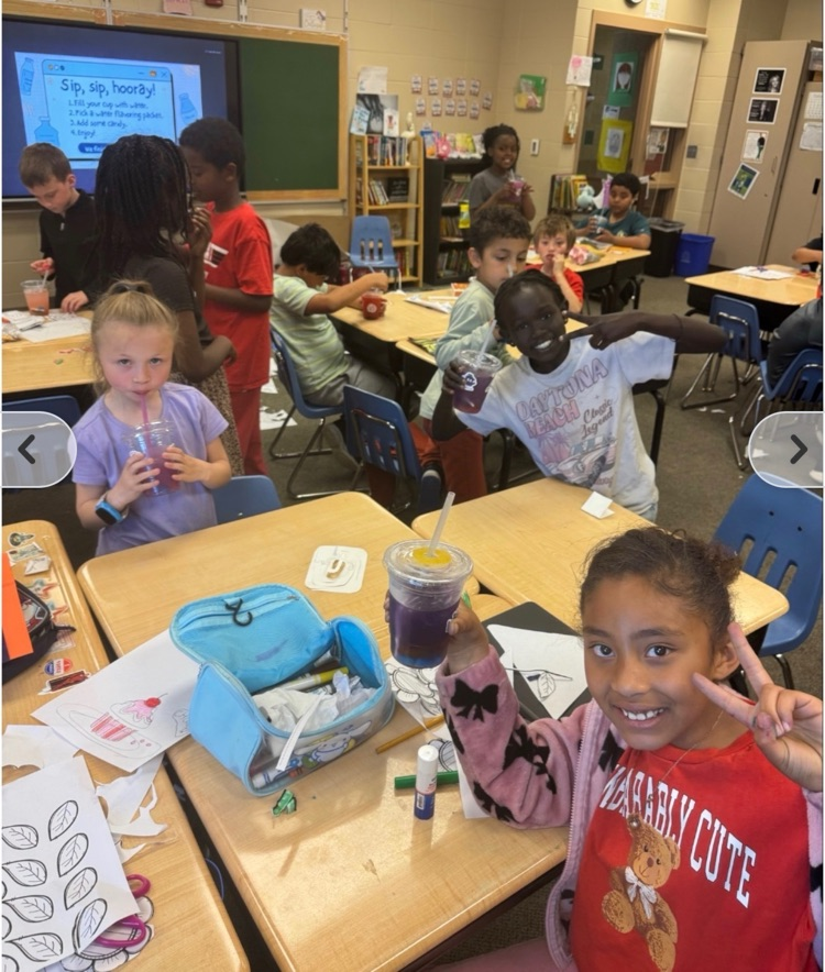 Students enjoying a snack after testing. 
