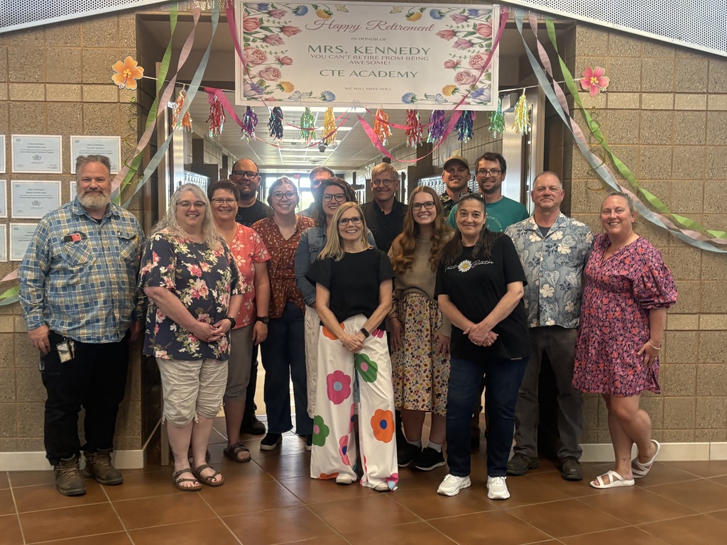 CTE staff photo for Mrs. Kennedy's retirement