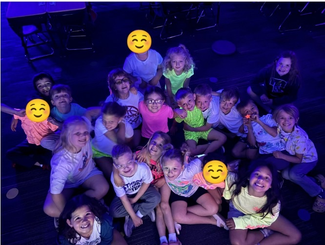 students having fun during glow day