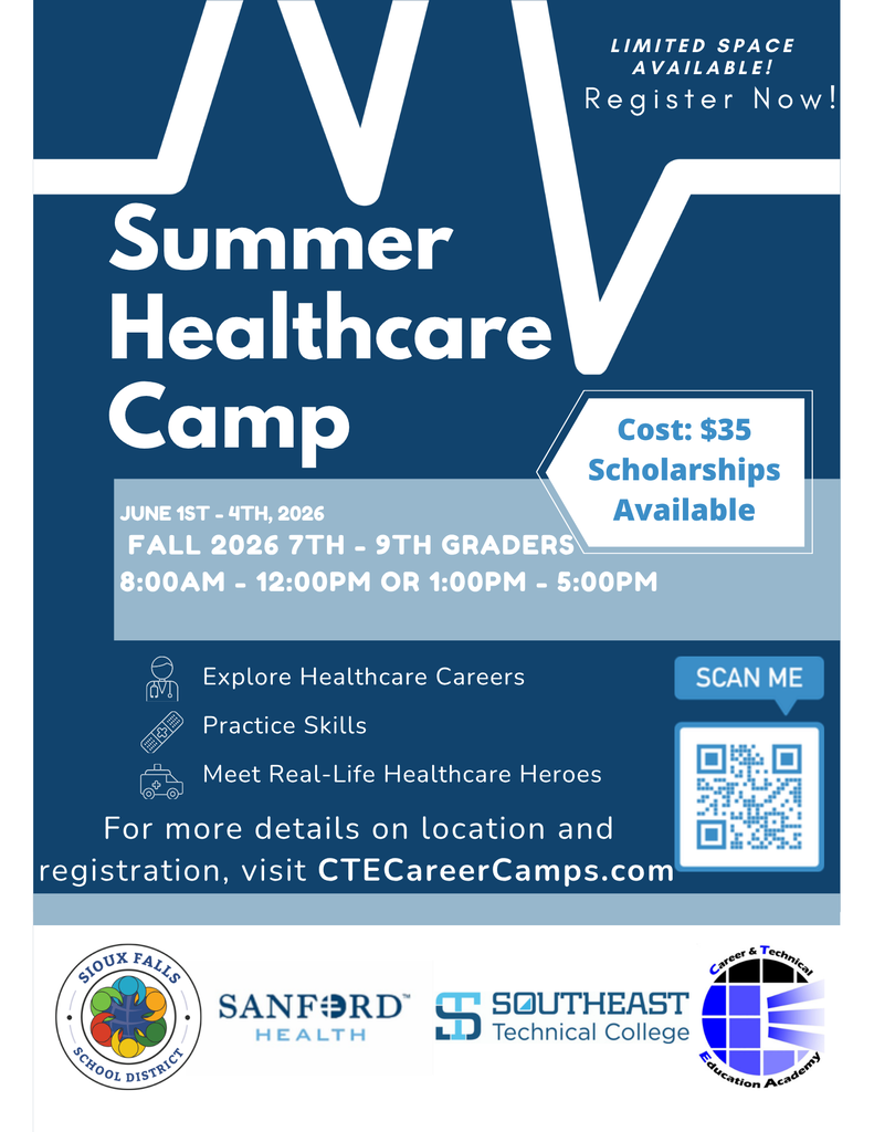 Summer Healthcare Camp FLyer for 7th through 9th grades at CTE