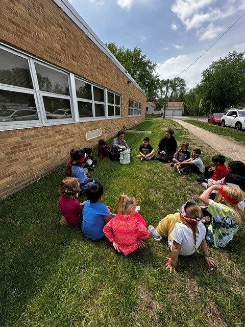 student sitting in a circle