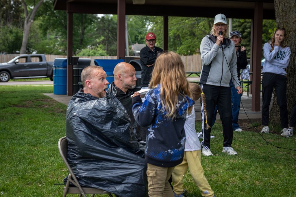 students pieing a teacher