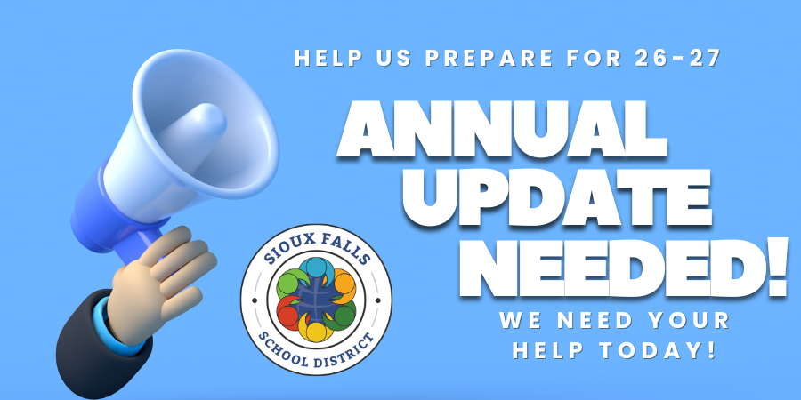 Annual Updates needed for 2026-2027 school year