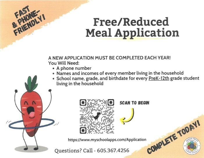 Free and Reduced Meal Application Information with Qwerty