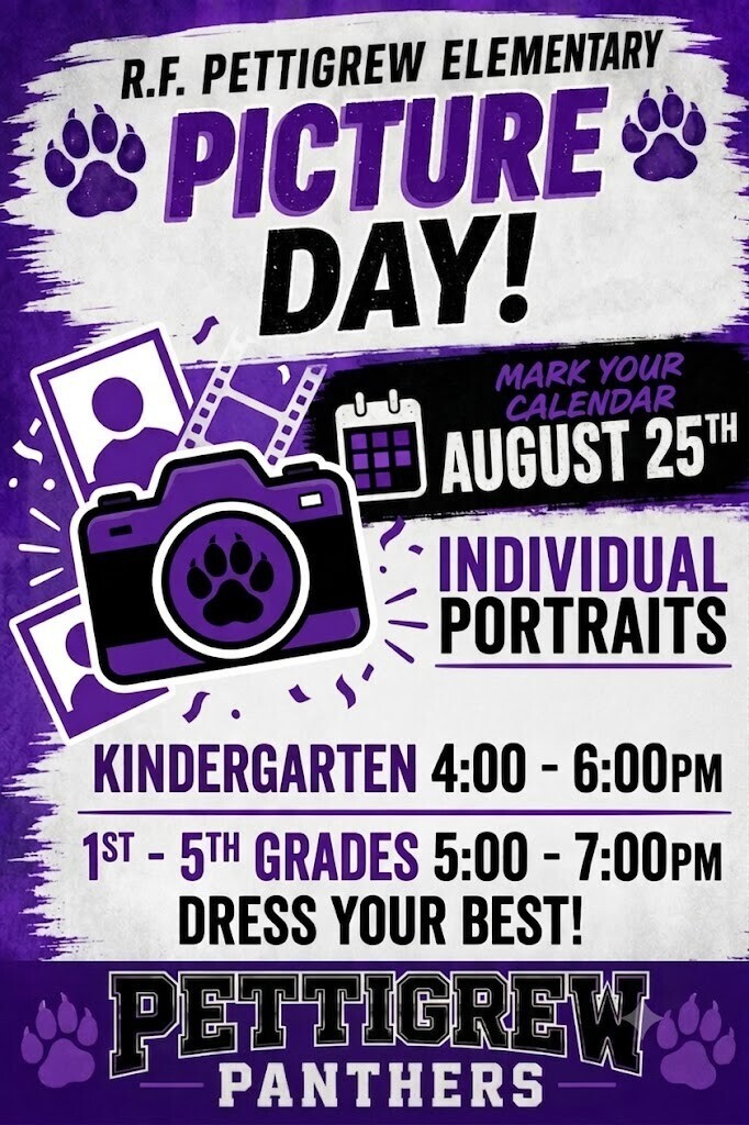 Picture Day information flyer with date and times.
