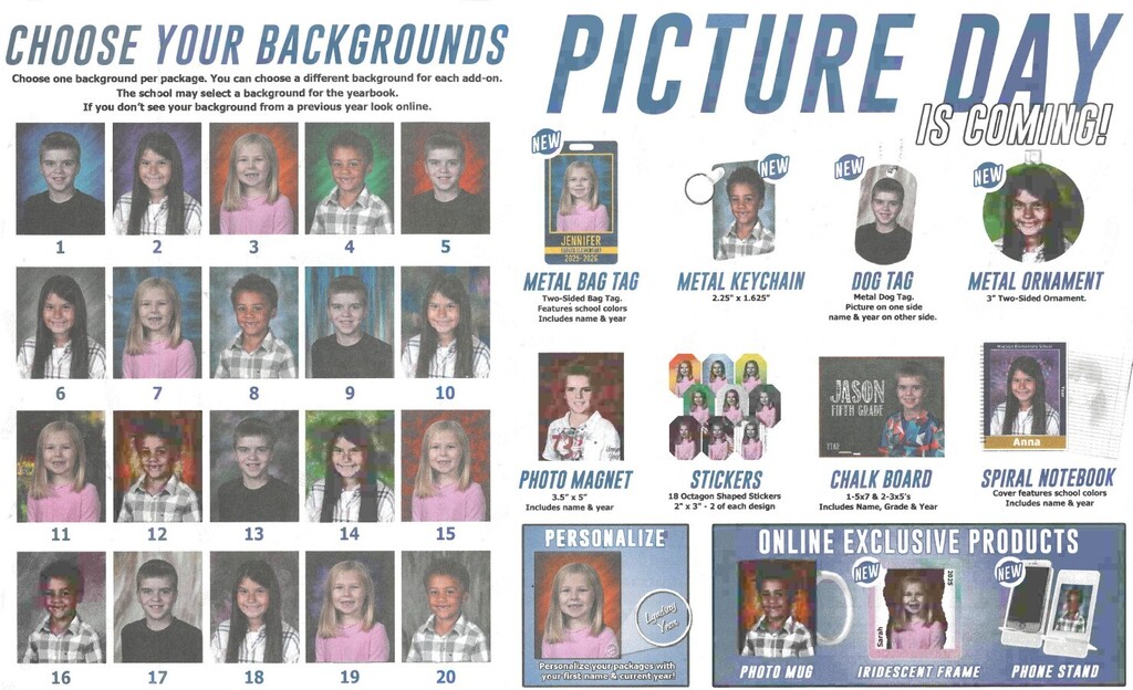 Picture Day Information Flyer with package options