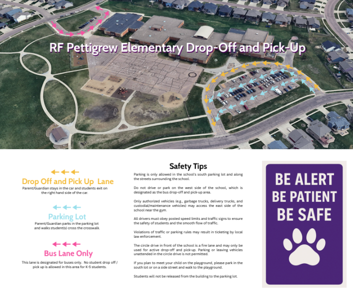 School Map of our Drop off and Pick up procedures