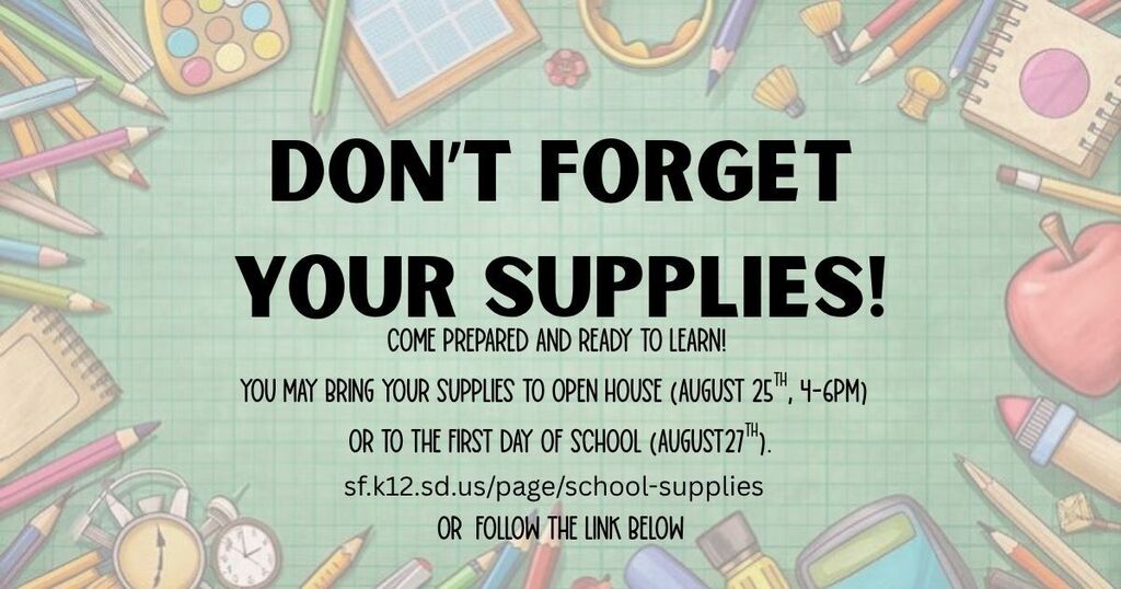 School supply reminder and link