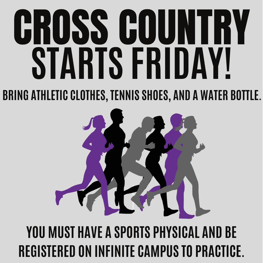 Picture of people running. Cross country practice starts Friday.