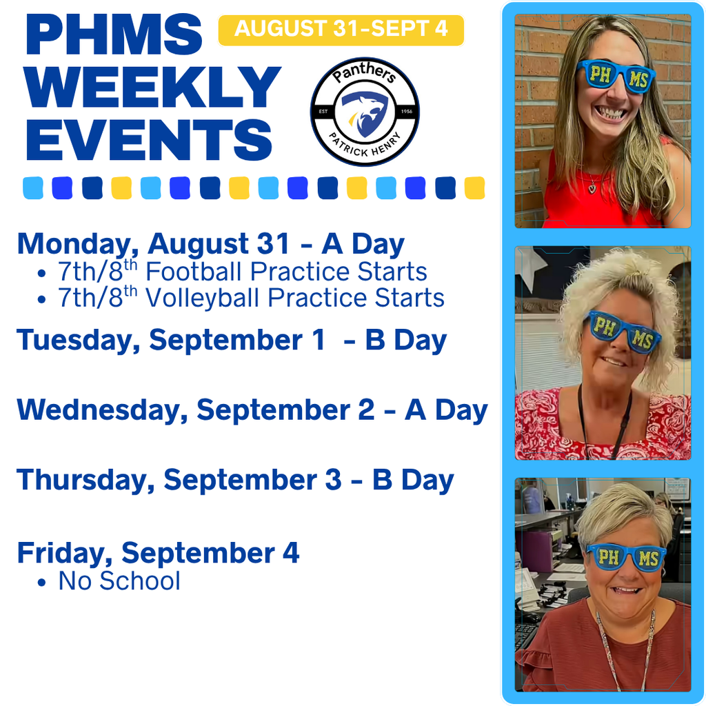 Weekly Events at Patrick Henry