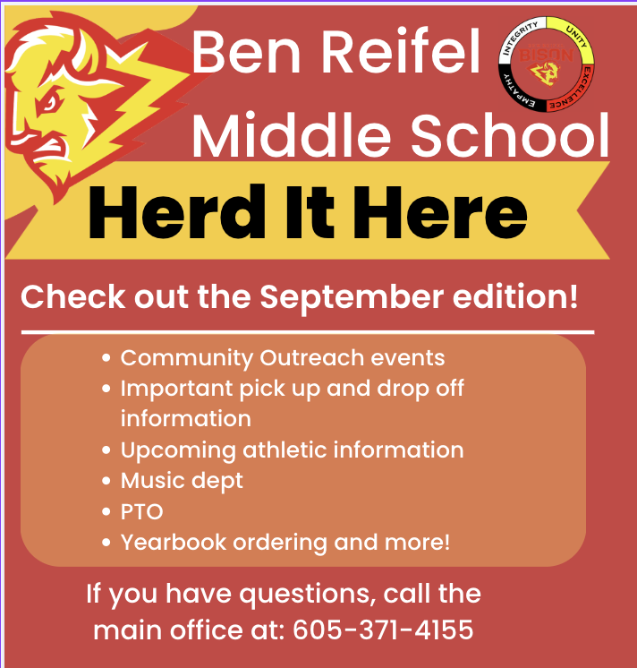 Ben Reifel Newsletter which includes important fall reminders.