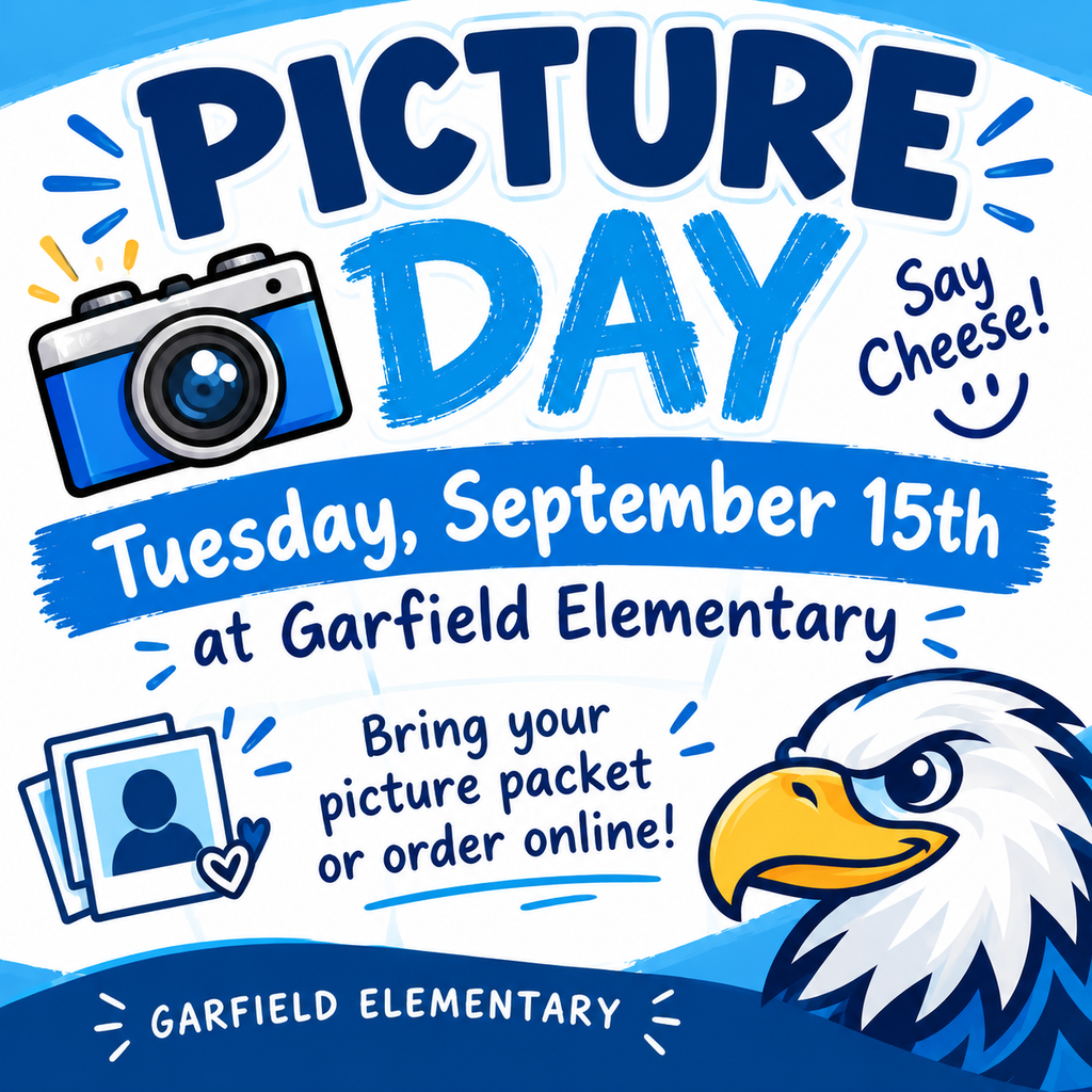 Poster to remind families of picture day on Tuesday, September 15th.