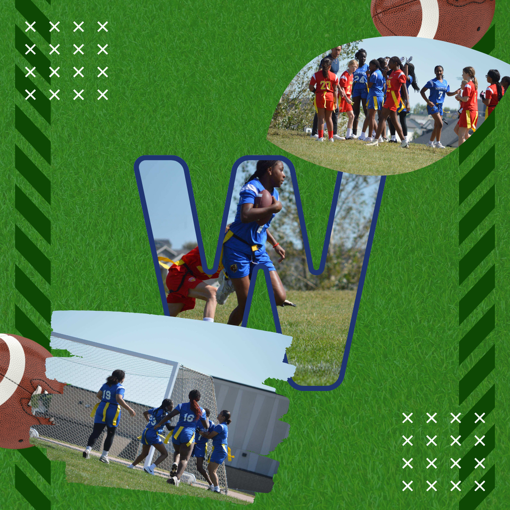 Photo board of girls flag football