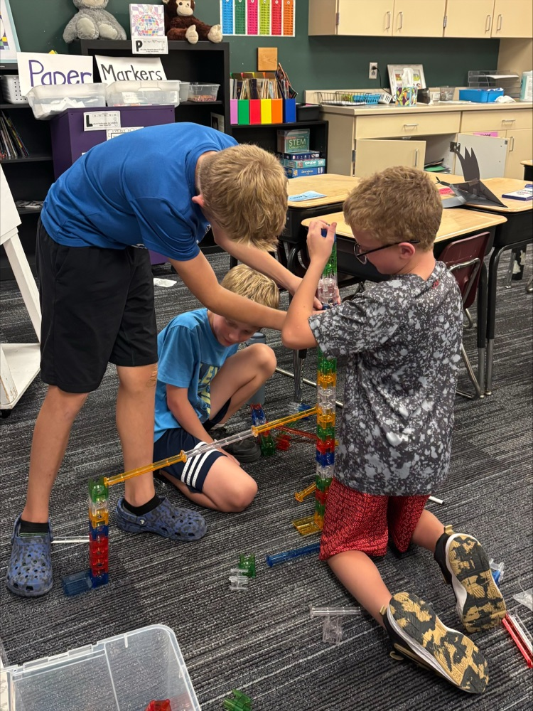 students building towers