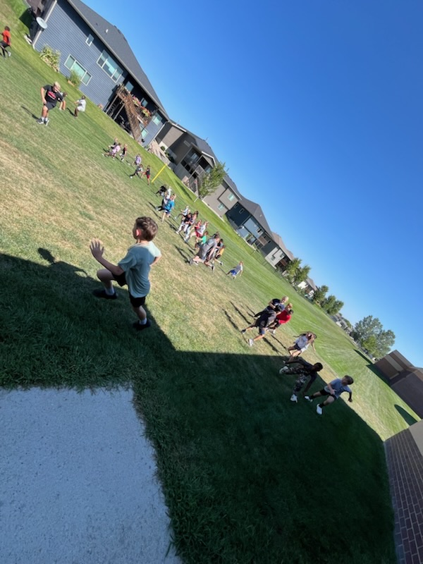 students running a race
