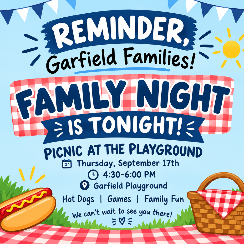 Picture reminding families of the picnic tonight.